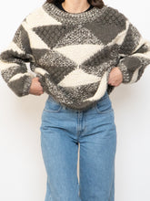 Load image into Gallery viewer, Vintage x NEGRESCO Grey, Cream Chunky Wool-Blend Knit Sweater (XS-M)