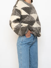 Load image into Gallery viewer, Vintage x NEGRESCO Grey, Cream Chunky Wool-Blend Knit Sweater (XS-M)