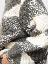 Load image into Gallery viewer, Vintage x NEGRESCO Grey, Cream Chunky Wool-Blend Knit Sweater (XS-M)