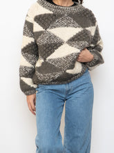 Load image into Gallery viewer, Vintage x NEGRESCO Grey, Cream Chunky Wool-Blend Knit Sweater (XS-M)