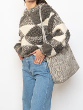 Load image into Gallery viewer, Vintage x NEGRESCO Grey, Cream Chunky Wool-Blend Knit Sweater (XS-M)