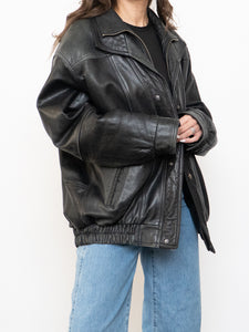 Vintage x Double-Collared Leather Jacket (M-XL)