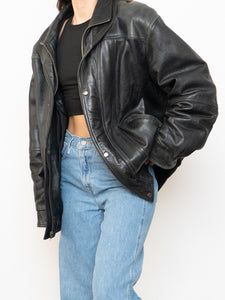 Vintage x Double-Collared Leather Jacket (M-XL)