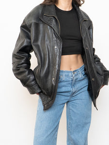 Vintage x Double-Collared Leather Jacket (M-XL)