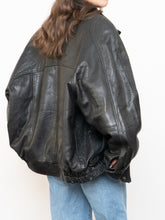 Load image into Gallery viewer, Vintage x Made in Canada x Black Pebble Leather Bomber (S-XL)