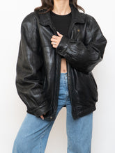 Load image into Gallery viewer, Vintage x Made in Canada x Black Pebble Leather Bomber (S-XL)