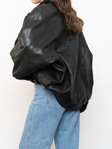 Vintage x Made in Canada x Black Pebble Leather Bomber (S-XL)