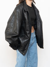 Load image into Gallery viewer, Vintage x Made in Canada x Black Pebble Leather Bomber (S-XL)