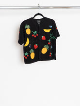 Load image into Gallery viewer, Vintage x Fruit Patterned Cotton Short-sleeve Cardigan (XS-M)