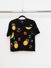 Load image into Gallery viewer, Vintage x Fruit Patterned Cotton Short-sleeve Cardigan (XS-M)