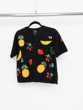 Load image into Gallery viewer, Vintage x Fruit Patterned Cotton Short-sleeve Cardigan (XS-M)