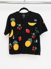 Load image into Gallery viewer, Vintage x Fruit Patterned Cotton Short-sleeve Cardigan (XS-M)