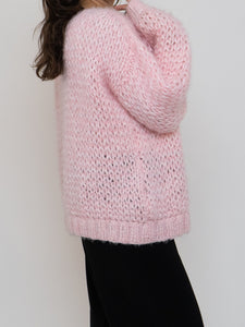 Vintage x Handmade Baby Pink Chunky Knit Sweater (XS-L)