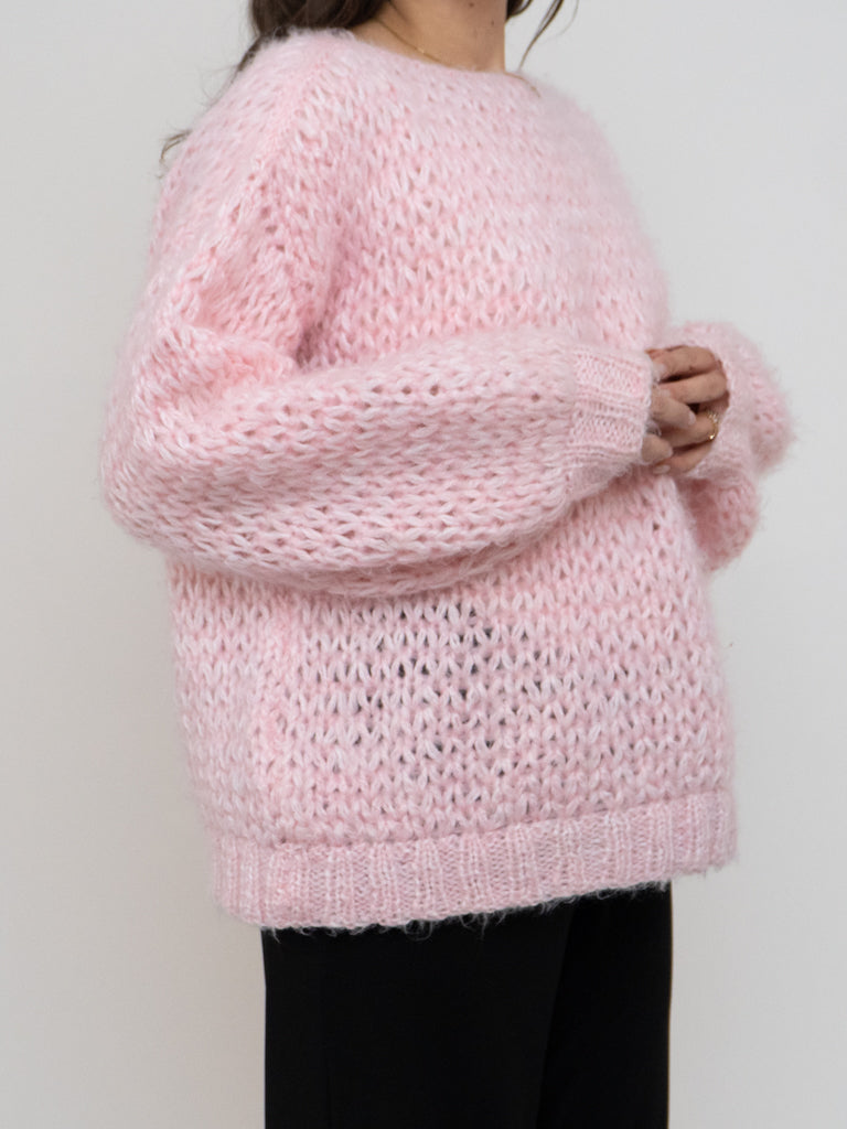 Vintage x Handmade Baby Pink Chunky Knit Sweater (XS-L)