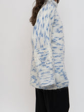 Load image into Gallery viewer, Vintage x Handmade White, Blue Speckled Knit Mockneck Sweater (XS-L)