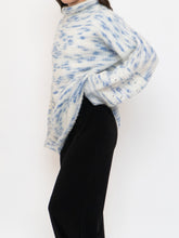 Load image into Gallery viewer, Vintage x Handmade White, Blue Speckled Knit Mockneck Sweater (XS-L)