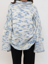Load image into Gallery viewer, Vintage x Handmade White, Blue Speckled Knit Mockneck Sweater (XS-L)