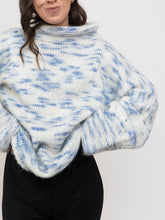 Load image into Gallery viewer, Vintage x Handmade White, Blue Speckled Knit Mockneck Sweater (XS-L)
