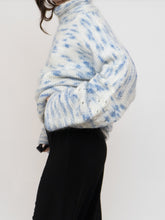 Load image into Gallery viewer, Vintage x Handmade White, Blue Speckled Knit Mockneck Sweater (XS-L)