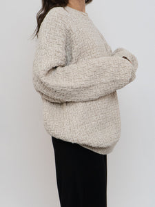 Vintage x Made in USA x Oatmeal Cotton Knit Sweater (XS-XL)