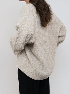 Vintage x Made in USA x Oatmeal Cotton Knit Sweater (XS-XL)