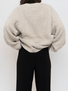 Vintage x Made in USA x Oatmeal Cotton Knit Sweater (XS-XL)