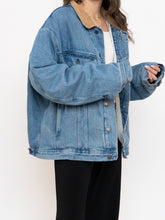 Load image into Gallery viewer, Vintage x Mid-Wash Denim Fleece Jacket (M-2XL)