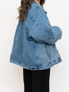 Vintage x Mid-Wash Denim Fleece Jacket (M-2XL)