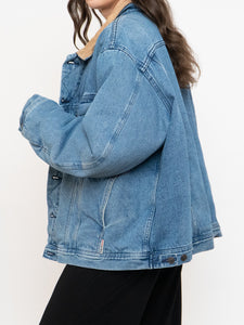 Vintage x Mid-Wash Denim Fleece Jacket (M-2XL)