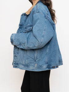 Vintage x Mid-Wash Denim Fleece Jacket (M-2XL)