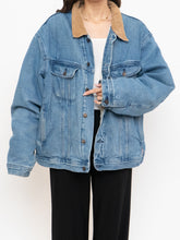 Load image into Gallery viewer, Vintage x Mid-Wash Denim Fleece Jacket (M-2XL)