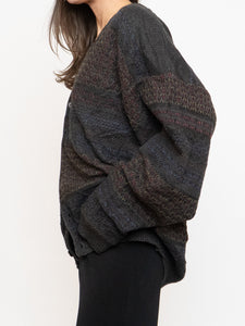 Vintage x Made in Canada x Deadstock Dark Pattered Cardigan (XS-XXL)