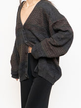 Load image into Gallery viewer, Vintage x Made in Canada x Deadstock Dark Pattered Cardigan (XS-XXL)