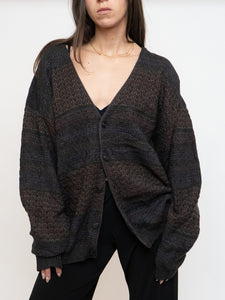 Vintage x Made in Canada x Deadstock Dark Pattered Cardigan (XS-XXL)