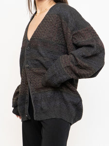 Vintage x Made in Canada x Deadstock Dark Pattered Cardigan (XS-XXL)