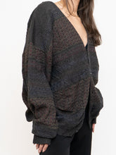 Load image into Gallery viewer, Vintage x Made in Canada x Deadstock Dark Pattered Cardigan (XS-XXL)