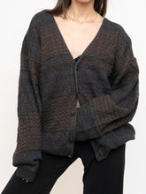 Load image into Gallery viewer, Vintage x Made in Canada x Deadstock Dark Pattered Cardigan (XS-XXL)