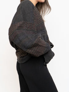 Vintage x Made in Canada x Deadstock Dark Pattered Cardigan (XS-XXL)