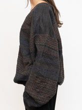 Load image into Gallery viewer, Vintage x Made in Canada x Deadstock Dark Pattered Cardigan (XS-XXL)