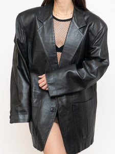 Vintage x Black Leather Blazer (S-L)