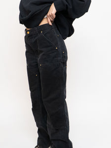 Vintage x Made in USA x CARHARTT Faded Black Double-Knees (M, L)