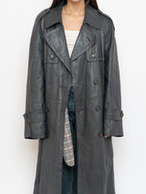 Load image into Gallery viewer, Vintage x Made in Canada x Wool-Lined Grey Leather Trench (S-L)