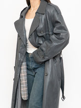 Load image into Gallery viewer, Vintage x Made in Canada x Wool-Lined Grey Leather Trench (S-L)