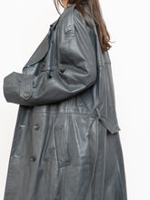 Load image into Gallery viewer, Vintage x Made in Canada x Wool-Lined Grey Leather Trench (S-L)