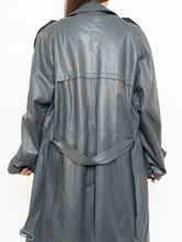 Load image into Gallery viewer, Vintage x Made in Canada x Wool-Lined Grey Leather Trench (S-L)