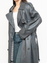 Load image into Gallery viewer, Vintage x Made in Canada x Wool-Lined Grey Leather Trench (S-L)