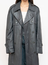 Load image into Gallery viewer, Vintage x Made in Canada x Wool-Lined Grey Leather Trench (S-L)
