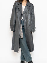 Load image into Gallery viewer, Vintage x Made in Canada x Wool-Lined Grey Leather Trench (S-L)