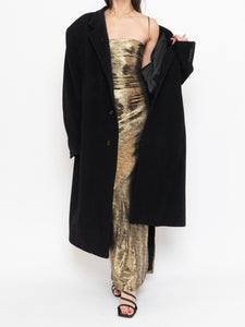 Vintage x Black Wool-Blend Long Blazer Coat (S-XL)
