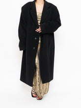 Load image into Gallery viewer, Vintage x Black Wool-Blend Long Blazer Coat (S-XL)